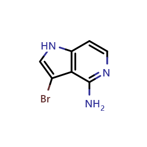 Chemical structure of 3-Bromo-1H-pyrrolo[3,2-c]pyridin-4-amine , CAS 1256813-45-2, AChemBlock I-9581