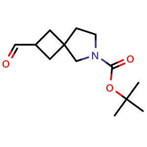 Chemical structure of tert-Butyl 2-formyl-6-azaspiro[3.4]octane-6-carboxylate , CAS 203662-55-9, AChemBlock I-9584