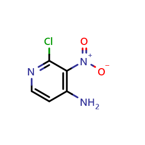 Chemical structure of 2-Chloro-3-nitro-4-pyridinamine , CAS 2789-25-5, AChemBlock I-9592