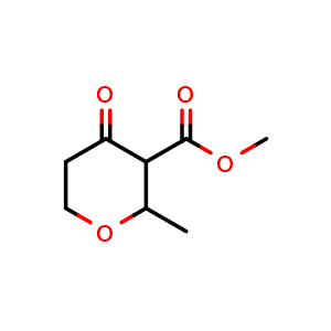 Chemical structure of Methyl 3-methyl-4-oxotetrahydro-2H-pyran-3-carboxylate , CAS 910332-89-7, AChemBlock I-9604