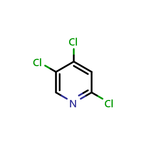 Chemical structure of 2,4,5-Trichloropyridine , CAS 55934-01-5, AChemBlock I-9624