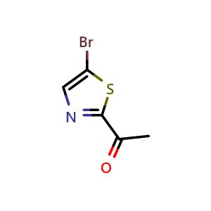 Chemical structure of 1-(5-bromo-1,3-thiazol-2-yl)ethan-1-one , CAS 774230-98-7, AChemBlock I-9633