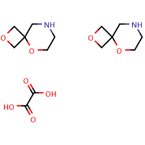 Chemical structure of 2,5-Dioxa-8-aza-spiro[3.5]nonane hemioxalate , CAS 1845713-71-4, AChemBlock I-9642