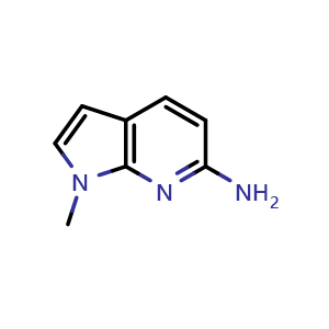 Chemical structure of 1-Methyl-7-azaindole-6-amine , CAS 1446791-69-0, AChemBlock I-9644