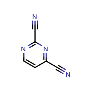 Chemical structure of 2,4-Pyrimidinedicarbonitrile , CAS 75928-84-6, AChemBlock I-9650
