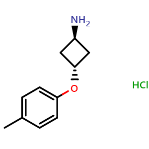 Chemical structure of trans-3-(p-Tolyloxy)cyclobutan-1-amine hydrochloride , CAS 1630906-70-5, AChemBlock I-9672