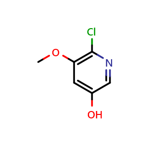 Chemical structure of 6-Chloro-5-methoxy-3-pyridinol , CAS 1105933-54-7, AChemBlock I-9680