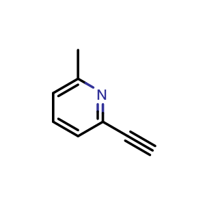 Chemical structure of 2-Ethynyl-6-methyl-pyridine , CAS 30413-58-2, AChemBlock I-9683