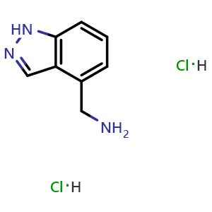 Chemical structure of 4-Aminomethyl indazole dihydrochloride , CAS 1630907-20-8, AChemBlock I-9688