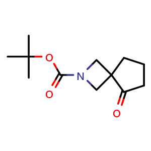Chemical structure of tert-Butyl 5-oxo-2-azaspiro[3.4]octane-2-carboxylate , CAS 1581683-57-9, AChemBlock I-9696