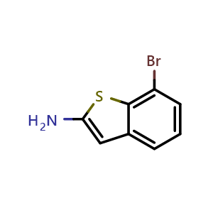 Chemical structure of 2-Amino-7-bromo-benzo[b]thiophene , CAS 547766-28-9, AChemBlock I-9704