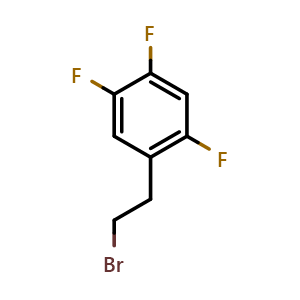 Chemical structure of 1-(2-Bromoethyl)-2,4,5-trifluorobenzene , CAS 1260764-09-7, AChemBlock I-9708