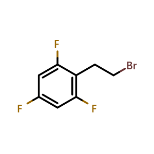 Chemical structure of 2-(2-Bromoethyl)-1,3,5-trifluorobenzene , CAS 1260853-47-1, AChemBlock I-9716