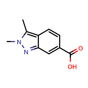 Chemical structure of 2,3-Dimethyl-2H-indazole-6-carboxylic acid , CAS 1234616-78-4, AChemBlock I-9717