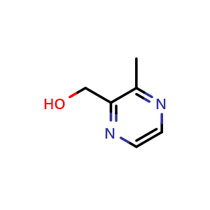 Chemical structure of 2-(Hydroxymethyl)-3-methylpyrazine , CAS 160818-32-6, AChemBlock I-9745