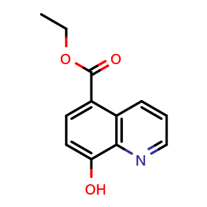 Chemical structure of Ethyl 8-hydroxy-5-quinolinecarboxylate , CAS 104293-76-7, AChemBlock I-9752