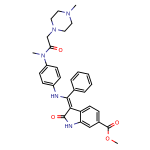 Chemical structure of BIBF-1120 , CAS 656247-17-5, AChemBlock I-9753