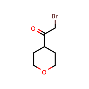 Chemical structure of 2-Bromo-1-(tetrahydro-2H-pyran-4-yl)ethanone , CAS 141095-78-5, AChemBlock I-9777