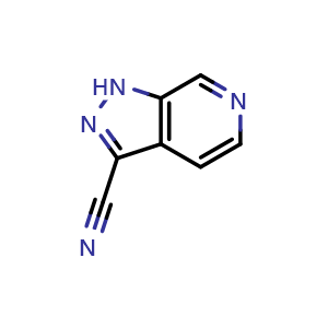 Chemical structure of 3-Cyano-1H-pyrazolo[3,4-c]pyridine , CAS 245325-34-2, AChemBlock I-9803