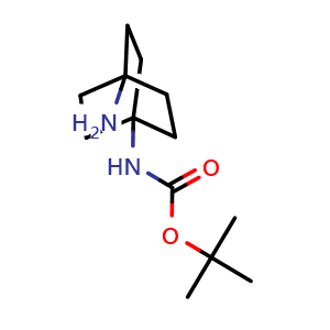 Chemical structure of tert-butyl N-{4-aminobicyclo[2.2.2]octan-1-yl}carbamate , CAS 1630906-54-5, AChemBlock I-9810