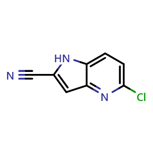 Chemical structure of 5-Chloro-1H-pyrrolo[3,2-b]pyridine-2-carbonitrile , CAS 1630906-47-6, AChemBlock I-9830