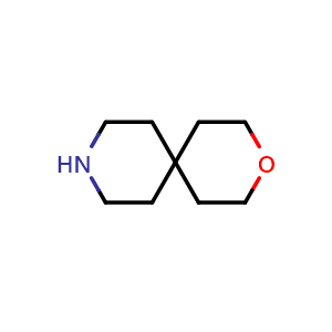 Chemical structure of 3-Oxa-9-azaspiro[5.5]undecane , CAS 311-21-7, AChemBlock I-9845