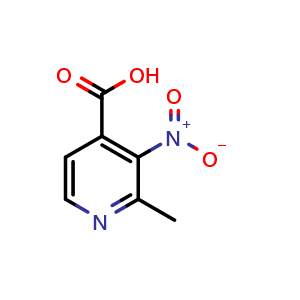 Chemical structure of 2-Methyl-3-nitro-4-pyridinecarboxylic acid , CAS 18699-86-0, AChemBlock I-9848