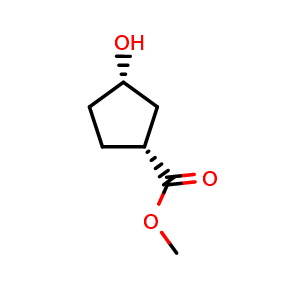 Chemical structure of Methyl cis-3-hydroxy-cyclopentanecarboxylate , CAS 79598-73-5, AChemBlock I-9853