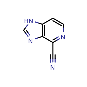 Chemical structure of 1H-Imidazo[4,5-c]pyridine-4-carbonitrile , CAS 1078168-19-0, AChemBlock I-9855