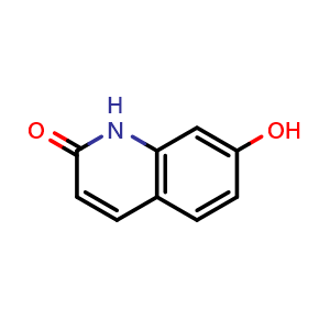Chemical structure of 7-Hydroxy-1,2-dihydroquinolin-2-one , CAS 70500-72-0, AChemBlock I-9876