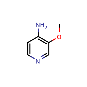 Chemical structure of 3-Methoxypyridin-4-amine , CAS 52334-90-4, AChemBlock I-9880