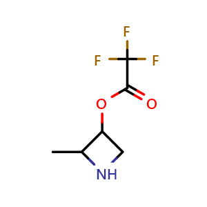 Chemical structure of 3-Hydroxy-2-methylazetidine trifluroacetate , CAS 1630906-69-2, AChemBlock I-9887