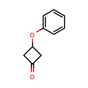 Chemical structure of 3-Phenoxycyclobutan-1-one , CAS 69906-55-4, AChemBlock I-9905