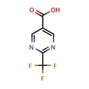 Chemical structure of 2-(Trifluoromethyl)pyrimidine-5-carboxylic acid , CAS 306960-77-0, AChemBlock I-9911