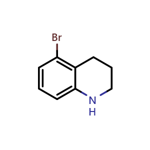 Chemical structure of 5-Bromo-1,2,3,4-tetrahydroquinoline , CAS 114744-50-2, AChemBlock I-9935