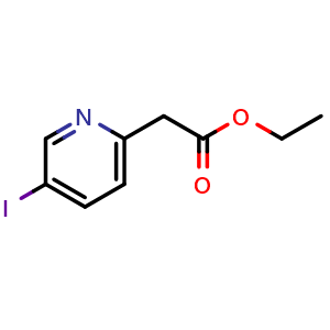 Chemical structure of Ethyl 2-(5-iodopyridin-2-yl)acetate , CAS 1234615-80-5, AChemBlock I-9966