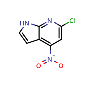 Chemical structure of 6-Chloro-4-nitro-1H-pyrrolo[2,3-b]pyridine , CAS 688781-87-5, AChemBlock I-9967