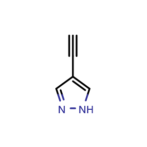 Chemical structure of 4-Ethynyl-1H-pyrazole , CAS 57121-49-0, AChemBlock I-9969
