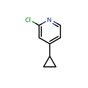 Chemical structure of 2-Chloro-4-cyclopropylpyridine , CAS 168975-75-5, AChemBlock I-9975