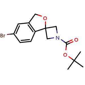 Chemical structure of tert-Butyl 5'-bromo-3'H-spiro[azetidine-3,1'-[2]benzofuran]-1-carboxylate , CAS 1398609-80-7, AChemBlock I-9992