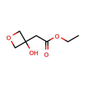 Chemical structure of Ethyl 2-(3-hydroxyoxetan-3-yl)acetate , CAS 1638771-95-5, AChemBlock I-9999