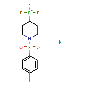 Chemical structure of Potassium trifluoro(1-tosylpiperidin-4-yl)borate , CAS 1430219-79-6, AChemBlock K10844