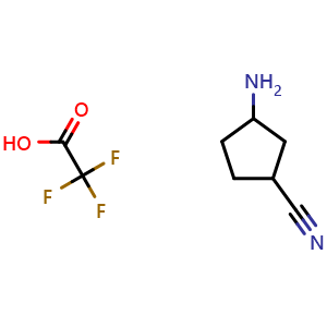 Chemical structure of 3-Aminocyclopentacyanide trifluoroacetic acid , CAS 2068152-20-3, AChemBlock K10849