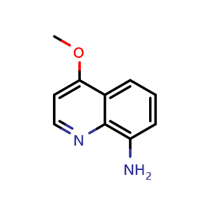 Chemical structure of 8-Amino-4-methoxyquinoline , CAS 59665-93-9, AChemBlock K10870