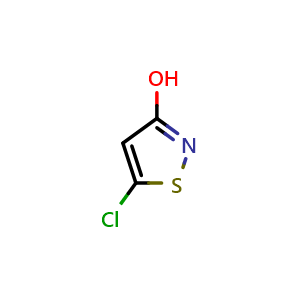 Chemical structure of 5-Chloro-3-hydroxyisothiazole , CAS 25629-58-7, AChemBlock K10877