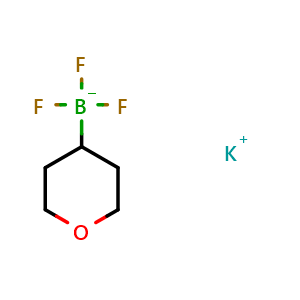 Chemical structure of Potassium tetrahydro-2H-pyran-4-trifluoroborate , CAS 1279123-50-0, AChemBlock K10914