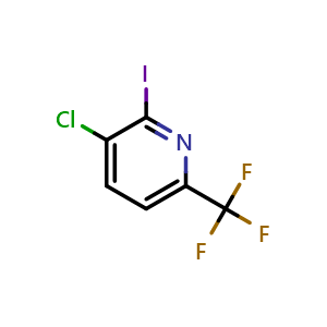 Chemical structure of 3-Chloro-2-iodo-6-(trifluoromethyl)pyridine , CAS 823221-96-1, AChemBlock K10926
