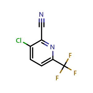 Chemical structure of 3-Chloro-2-cyano-6-(trifluoromethyl)pyridine , CAS 1214333-69-3, AChemBlock K10942