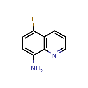 Chemical structure of 5-Fluoro-8-quinolinamine , CAS 161038-18-2, AChemBlock K10946