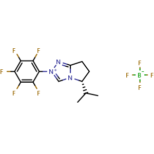 (R)-5-isopropyl-2-(perfluorophenyl)-6,7-dihydro-5H-pyrrolo[2,1-c][1,2,4]triazol-2-ium tetrafluoroborate